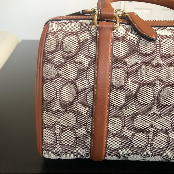 COACH Ruby Satchel 25 Signature Jacquard in Burnished Amber $700 - Picture 7 of 16